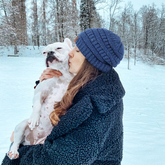 Colored Yarn Cable Knitted Satin Lined Beanie