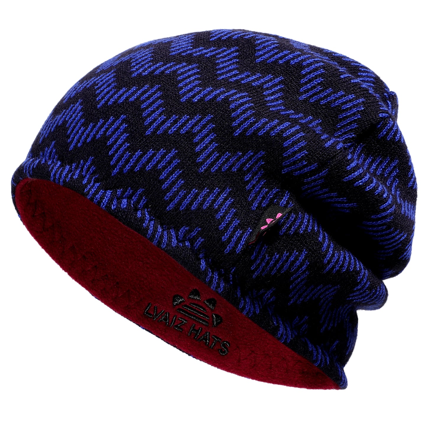 Striped Reversible Fleece Lined Knitted Beanie