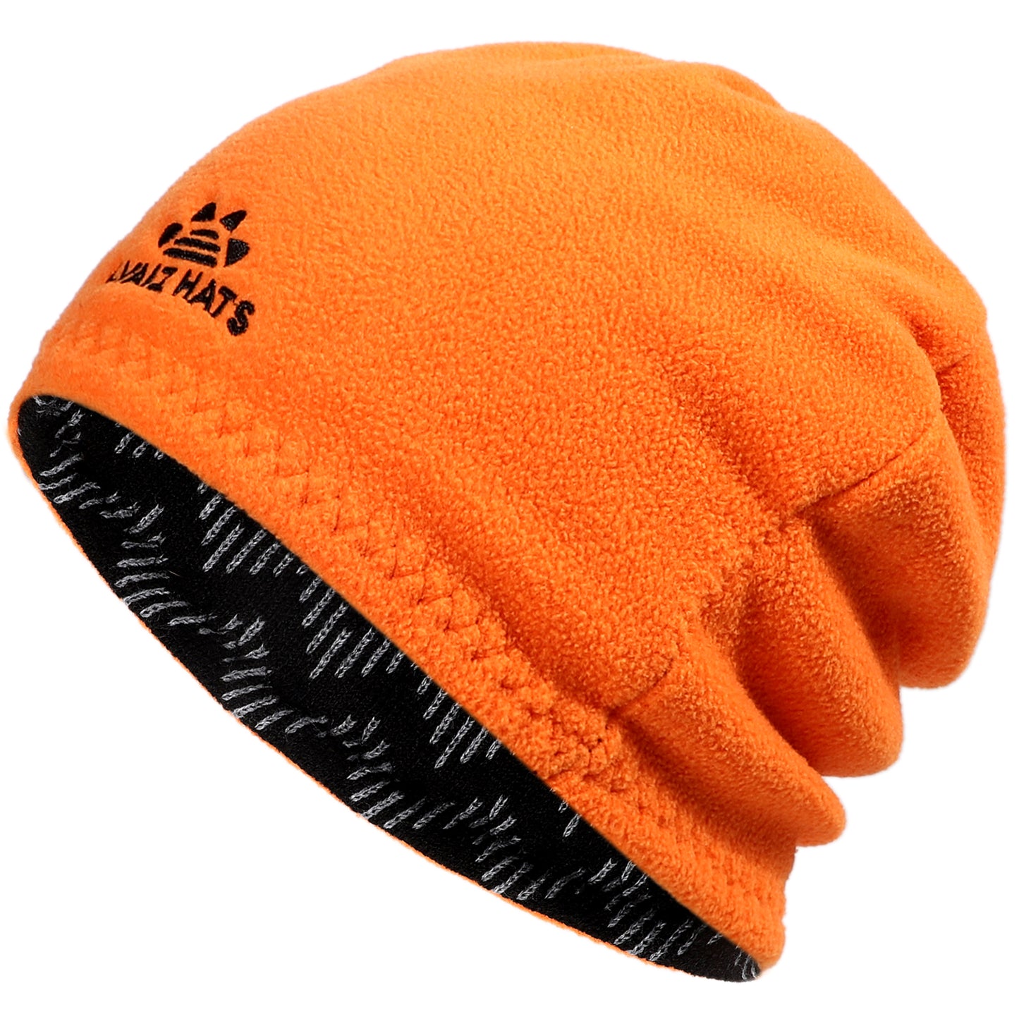 Striped Reversible Fleece Lined Knitted Beanie