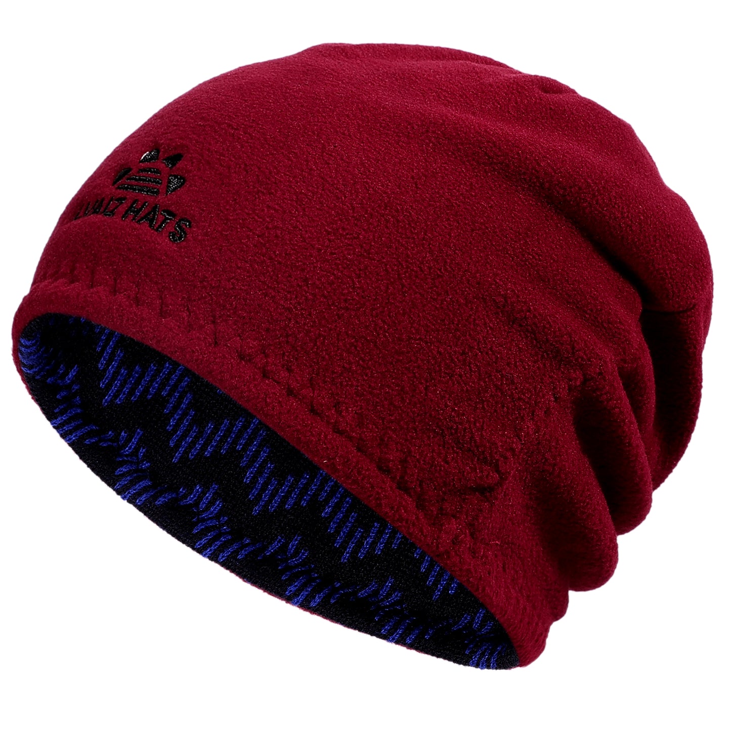 Striped Reversible Fleece Lined Knitted Beanie