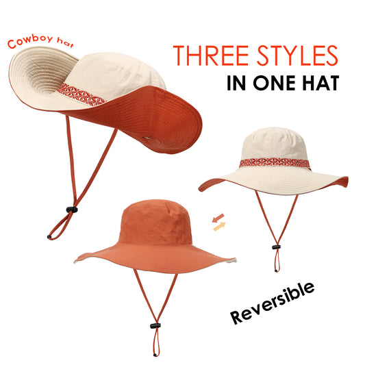 Wide Brim Reversible  Sun Hat