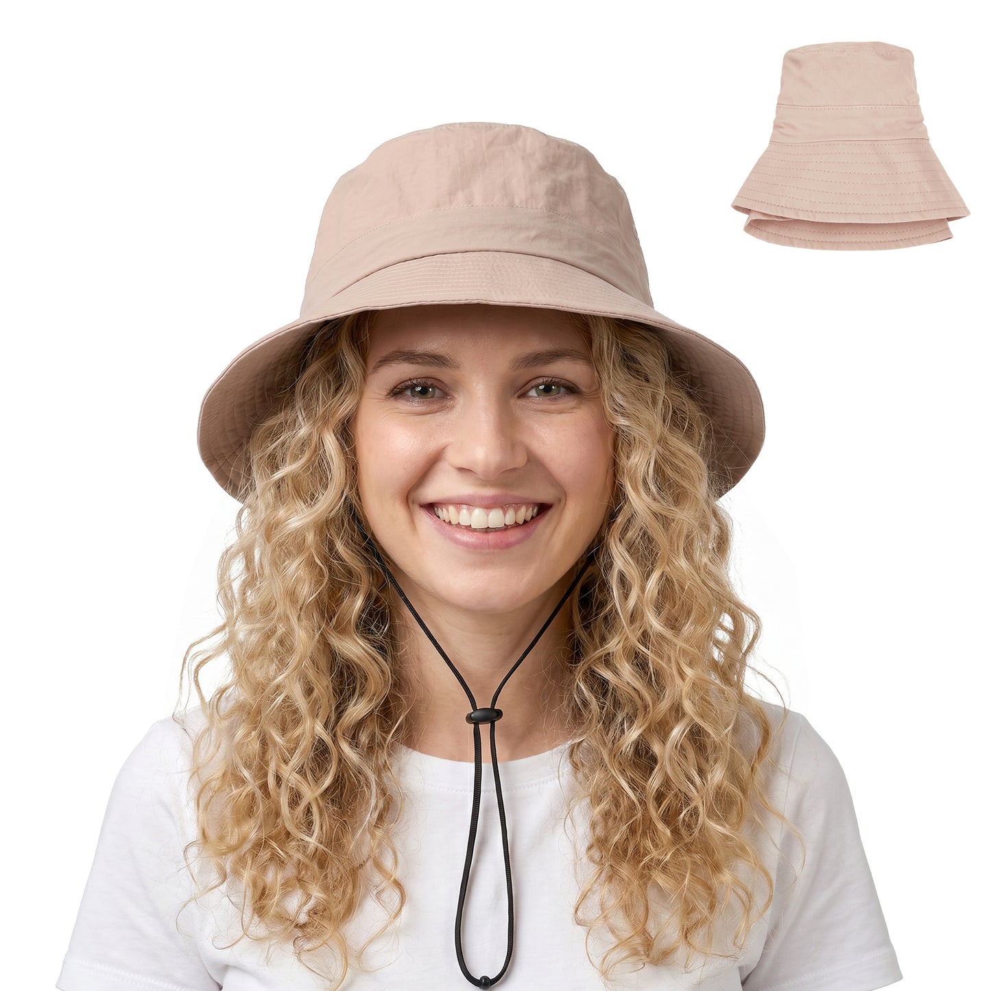 Water-Resistant Bucket Hat for Women Men - Dusty Rose