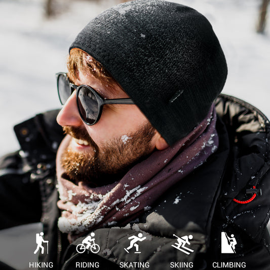 Reversible Fleece Lined Knitted Beanie