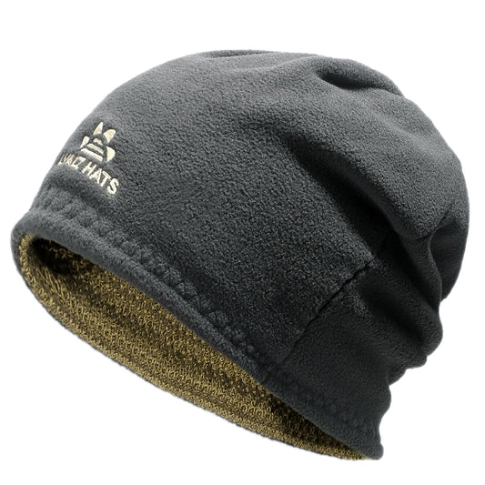 Flip Design Reversible Fleece Lined Knitted Beanie