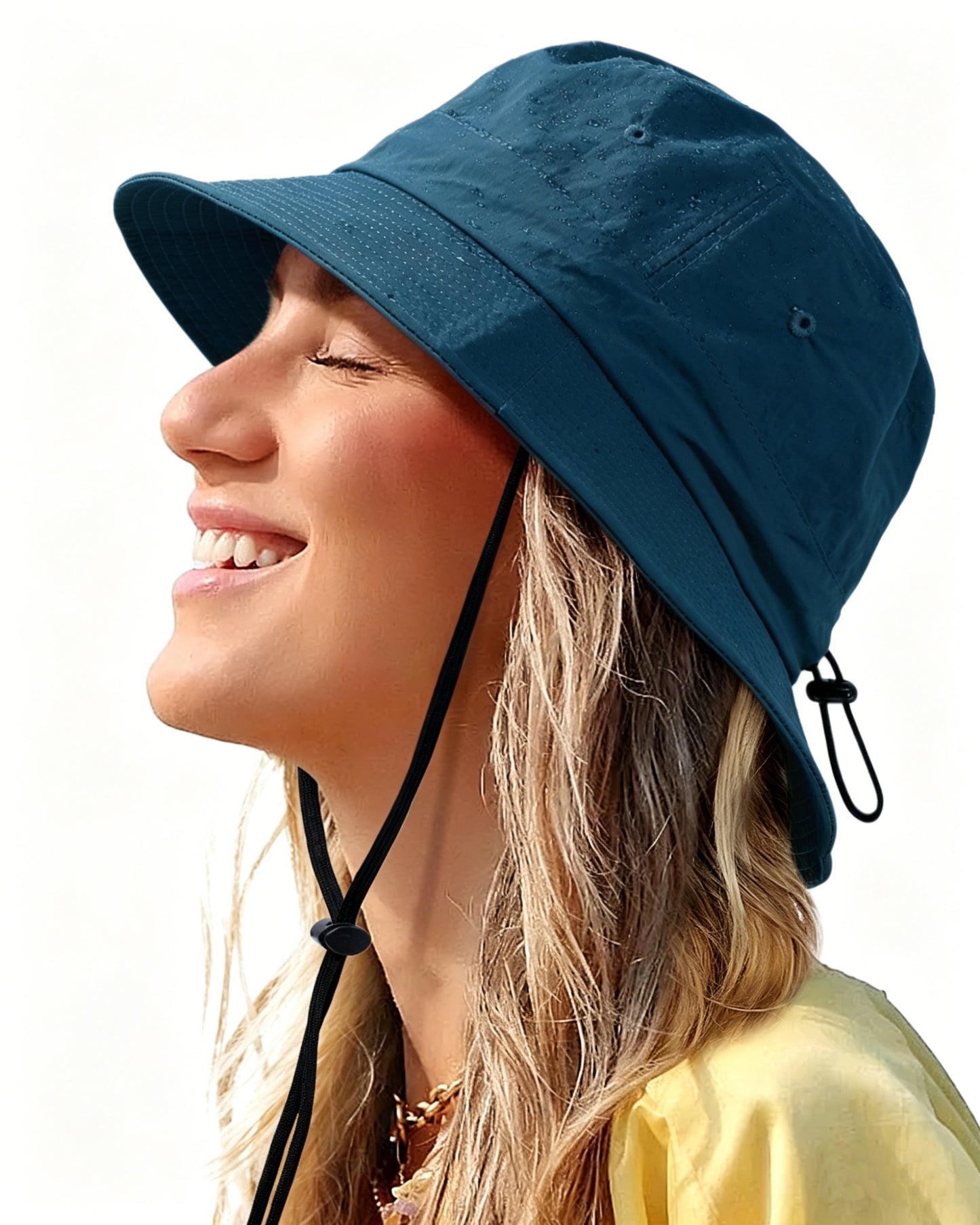 Water-Resistant Bucket Hat for Women Men - Deep Ocean Blue