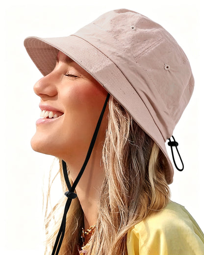 Water-Resistant Bucket Hat for Women Men - Dusty Rose