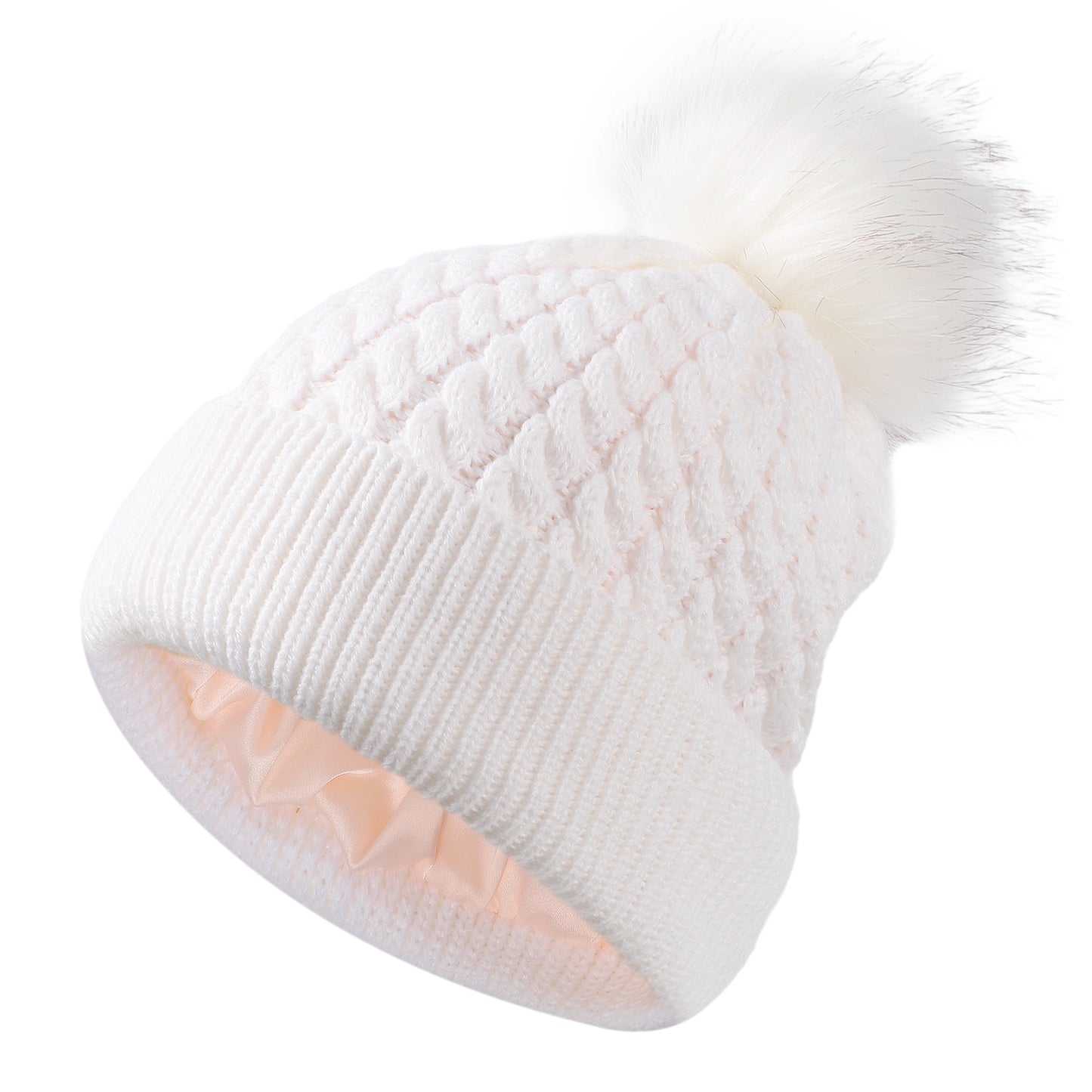 Pom Satin Lined Beanie