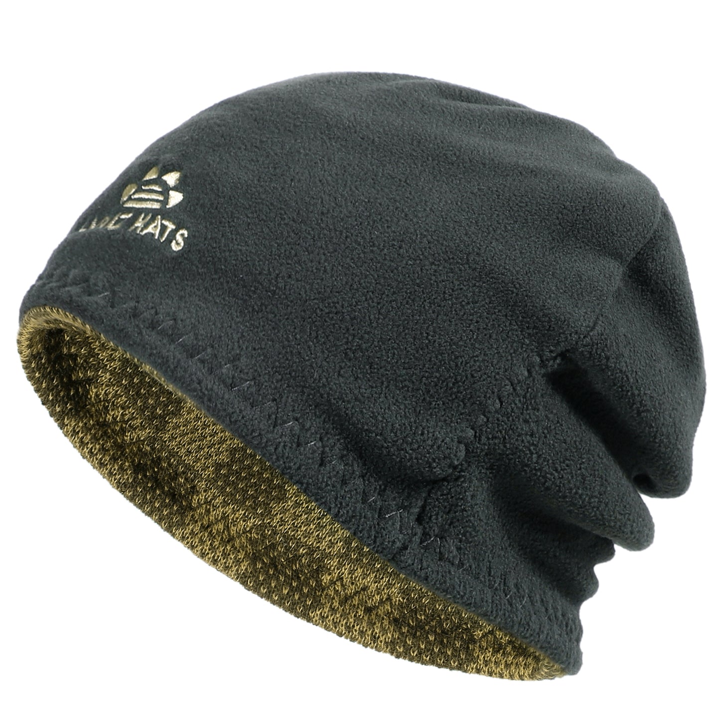 Plaid Knitted Reversible Fleece Lined Beanie