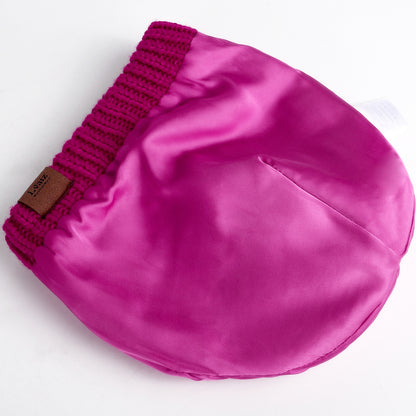 2 Pieces Satin Lined Cable Beanies