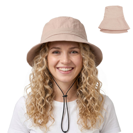 Water-Resistant Bucket Hat for Women Men - Dusty Rose