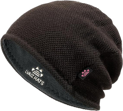 Flip Design Reversible Fleece Lined Knitted Beanie