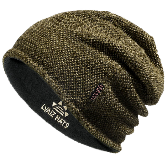Flip Design Reversible Fleece Lined Knitted Beanie